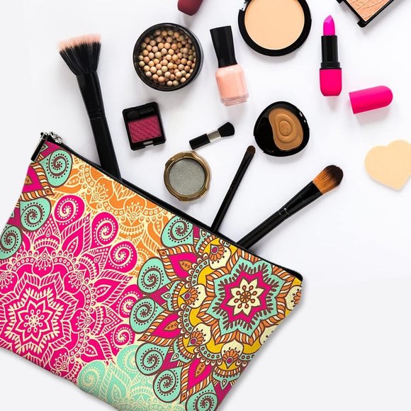 Women's High Quality Beautiful Canvas Waterproof Zipper Makeup Bag For Cosmetic - Picture 3 of 6